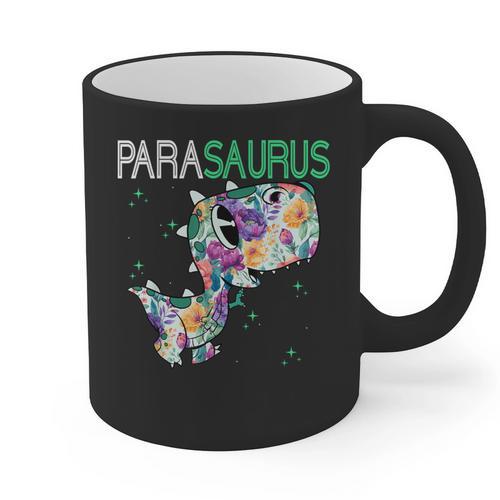 Dino Para Professional Teacher Collection T-Rex Dinosaur Paraeducator Assistant Teacher Graphic Print Coffee Mug - teacherstshirts.com
