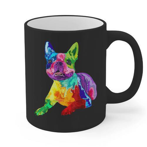 Dog Lover Boston Terrier Dog Colorful Boston Terrier Men Women Kids Graphic Print Coffee Mug - Bostonterriersmerch.com