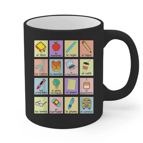 Dual Language Crew Bilingual Spanish Teacher Back To School For Men Women Graphic Print Coffee Mug - teacherstshirts.com UK