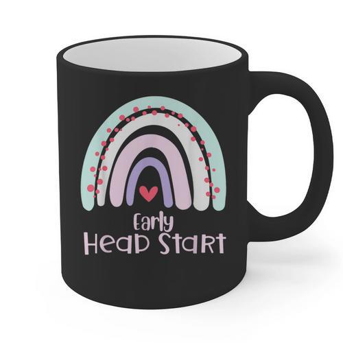 Early Headstart Cute Retro Rainbow Teachers Graphic Print Coffee Mug - teacherstshirts.com