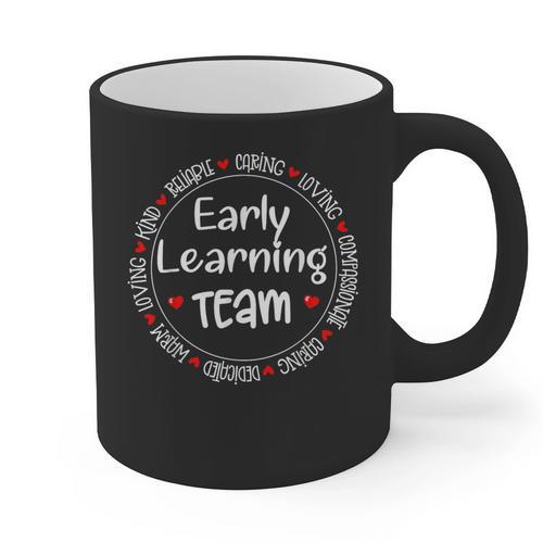 Early Learning TEAM Preschool Teacher Early Learners Crew Graphic Print Coffee Mug - teacherstshirts.com
