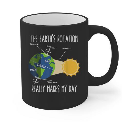 Earth Rotation Earth Day Science Teacher Kids Women Graphic Print Coffee Mug - teacherstshirts.com AU