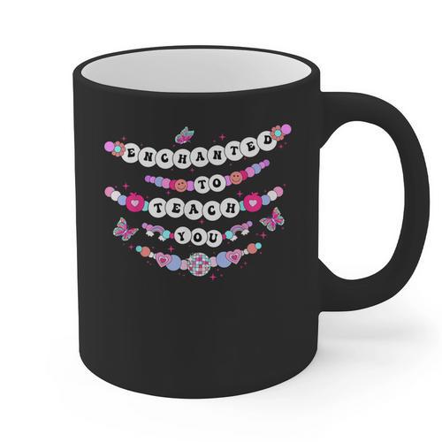 Enchanted To Teach You Bracelet Teacher Back To School Graphic Print Coffee Mug - teacherstshirts.com UK