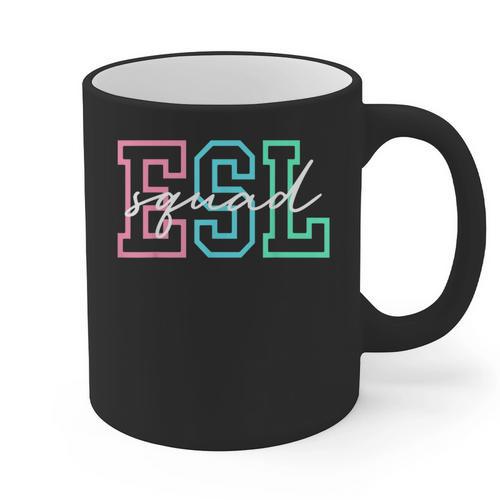 ESL Squad Teacher English As A Second Language Graphic Print Coffee Mug - teacherstshirts.com