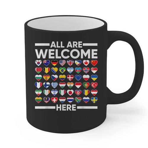 ESL Teacher All Are Welcome Here For Worlds Virtual Teachers Graphic Print Coffee Mug - teacherstshirts.com AU