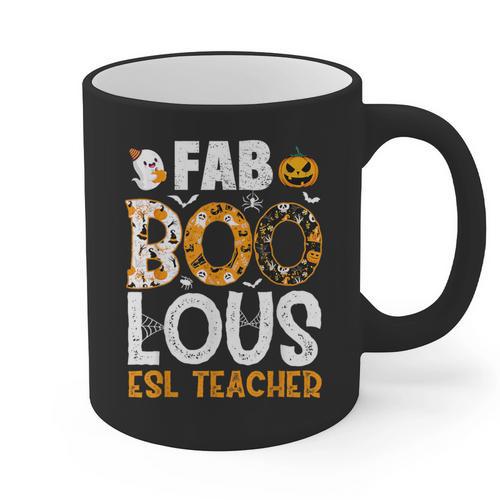 Faboolous ESL ESOL Teacher Spooky Teacher Halloween Costume For Men Women Graphic Print Coffee Mug - teacherstshirts.com AU