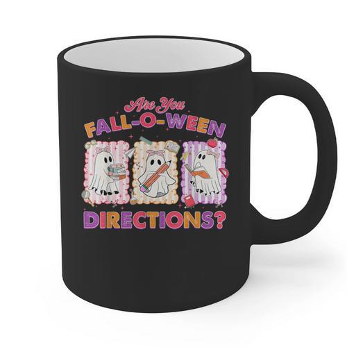 Are You Fall-O-Ween Directions Halloween Teacher Ghost Graphic Print Coffee Mug - teacherstshirts.com