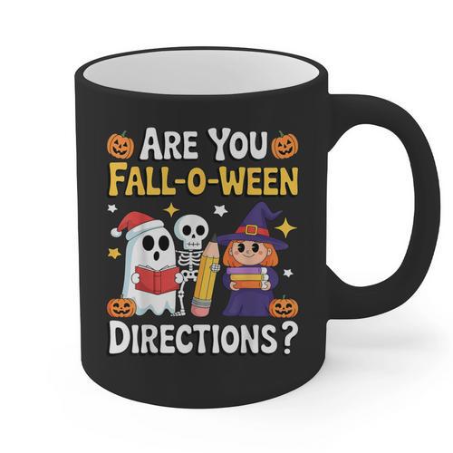 Are You Fall O Ween Directions Halloween Teacher Ghost Graphic Print Coffee Mug - teacherstshirts.com