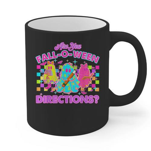Are You Fall-O-Ween Directions Teacher Ghost Halloween Graphic Print Coffee Mug - teacherstshirts.com UK