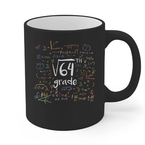 First Day Of School 8th Grade Square Root Of 64 Math Teacher Graphic Print Coffee Mug - teacherstshirts.com UK