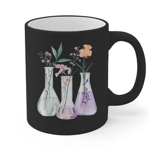 Flowers Test Tube Chemistry Student Science Teacher Women Graphic Print Coffee Mug - teacherstshirts.com DE