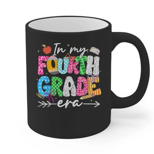 In My Fourth Grade Era 4th Grade Girl Teacher Back To School Graphic Print Coffee Mug - teacherstshirts.com