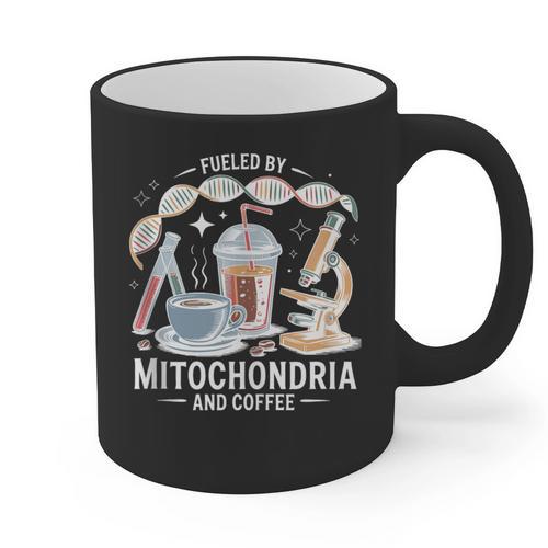 Fueled By Mitochondria Coffee Science Teacher Student Graphic Print Coffee Mug - teacherstshirts.com DE