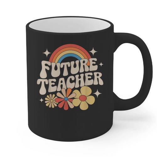 Future Teacher Kids Youth Girls Rainbow Pre-k Kindergarten Graphic Print Coffee Mug - teacherstshirts.com UK