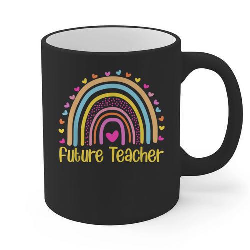 Future Teacher Rainbow Graphic Print Coffee Mug - teacherstshirts.com
