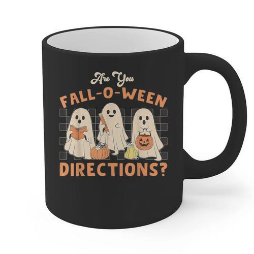 Ghost Are You Fall-O-Ween Directions Teacher Halloween Graphic Print Coffee Mug - teacherstshirts.com