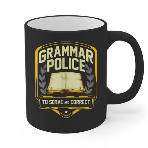 Grammar Police To Serve And Correct English Teacher Graphic Print Coffee Mug - teacherstshirts.com UK