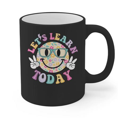 Groovy Retro Lets Learn Today Teacher Student Back To School Graphic Print Coffee Mug - teacherstshirts.com