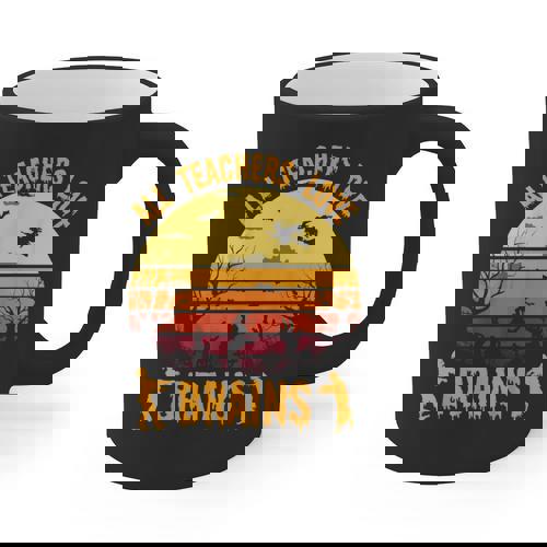 Halloween Costume Teacher Love Brains Zombie Graphic Print Coffee Mug - teacherstshirts.com