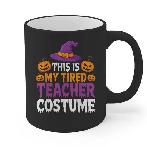 Halloween Costumes For Teachers Tired Teacher Costume Tee Graphic Print Coffee Mug - teacherstshirts.com AU