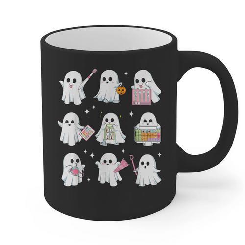Halloween Ghost Speech Therapy SLP Fall Teacher Tee Graphic Print Coffee Mug - teacherstshirts.com