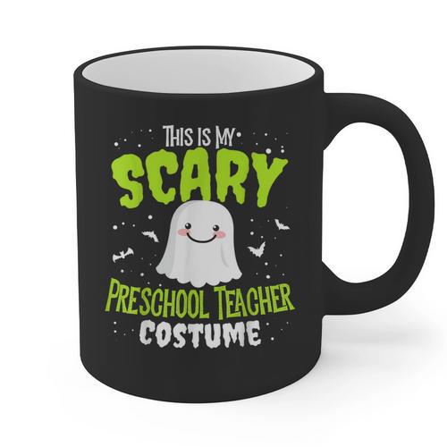 Halloween This Is My Scary Preschool Teacher Custome For Men Women Kids Graphic Print Coffee Mug - teacherstshirts.com AU