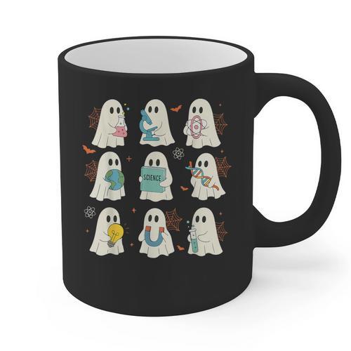 Halloween Science Teacher Student Ghost Laboratory Men Women Graphic Print Coffee Mug - teacherstshirts.com