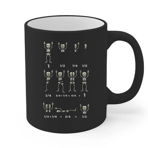 Halloween Skeleton Math Fraction Teacher Men Women Graphic Print Coffee Mug - teacherstshirts.com UK