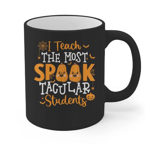 Halloween Teacher I Teach The Most Spooktacular Students Men Women Graphic Print Coffee Mug - teacherstshirts.com