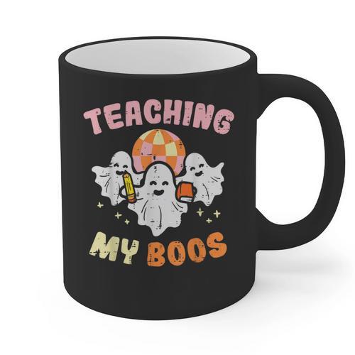 Halloween Teacher Teaching My Boos Costume Teacher Men Women Graphic Print Coffee Mug - teacherstshirts.com AU