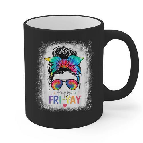 Happy Fri-Yay Friday Teacher Life Happy Friday Graphic Print Coffee Mug - teacherstshirts.com AU