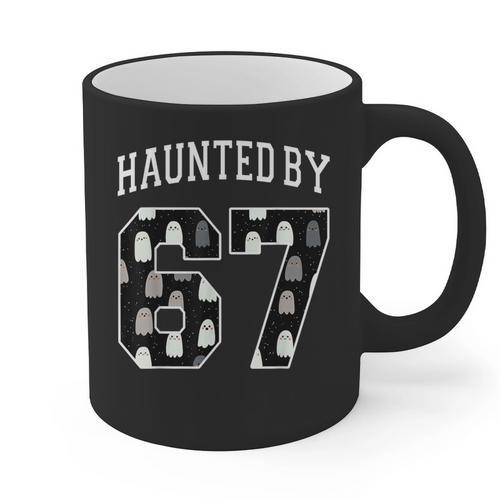 Haunted By 6 7 67 Six Seven Halloween Teacher Mom Graphic Print Coffee Mug - teacherstshirts.com