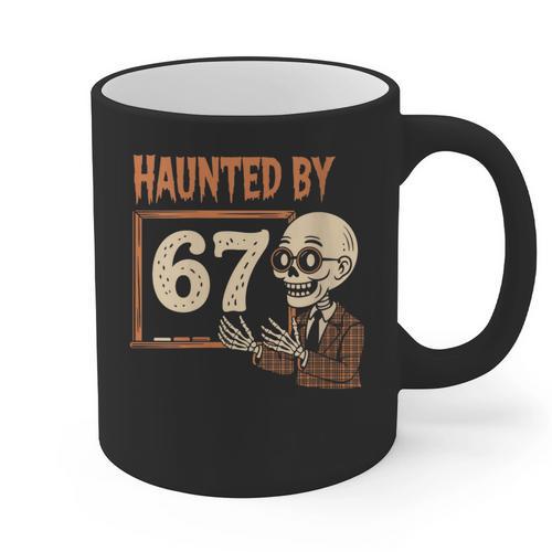 Haunted By 67 Halloween 67 Meme Six Seven Teacher Graphic Print Coffee Mug - teacherstshirts.com DE