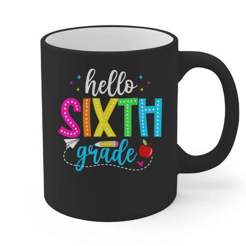 Hello Sixth Grade Cute Back To School 6th Grade Teacher Kids Graphic Print Coffee Mug - teacherstshirts.com