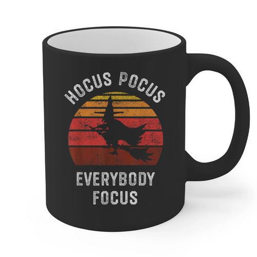 Hocus Pocus Everybody Focus Witch Halloween Teacher Women Graphic Print Coffee Mug - teacherstshirts.com AU