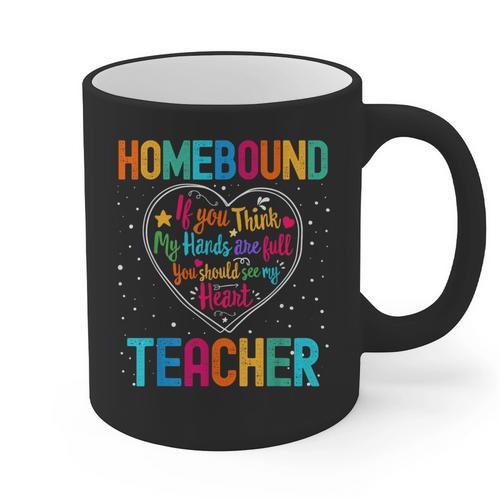 Homebound Teacher Appreciation Week Back To School Heart Graphic Print Coffee Mug - teacherstshirts.com