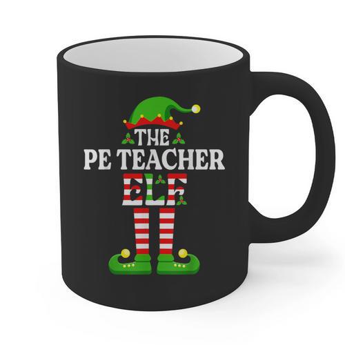 I'm The PE Teacher Elf Christmas Family Matching Graphic Print Coffee Mug - teacherstshirts.com