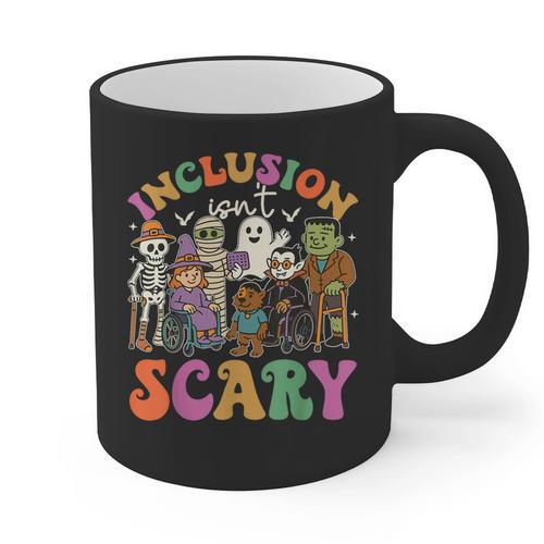 Inclusion Isnt Scary Halloween Skeleton Ghost Sped Teacher Graphic Print Coffee Mug - teacherstshirts.com UK