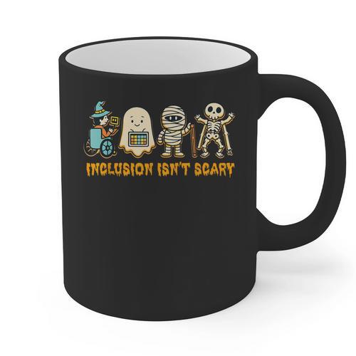 Inclusion Isn't Scary Halloween Sped Teacher Women Men Graphic Print Coffee Mug - teacherstshirts.com UK