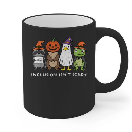 Inclusion Isn't Scary SLP Halloween Sped Teacher Animal Graphic Print Coffee Mug - teacherstshirts.com