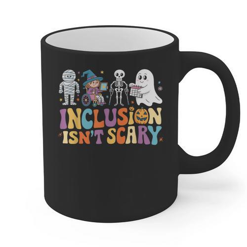 Inclusion Isn't Scary SLP Halloween Sped Teacher Graphic Print Coffee Mug - teacherstshirts.com UK