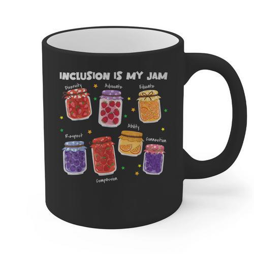 Inclusion Is My Jam Special Education Teacher Para Autism Graphic Print Coffee Mug - teacherstshirts.com