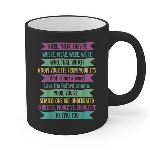 Their There And They'Re English Teacher Men Women Graphic Print Coffee Mug - teacherstshirts.com UK