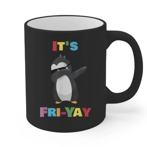 It's Fri-Yay Dabbing Penguin Friday Weekend Teacher Student Graphic Print Coffee Mug - teacherstshirts.com DE