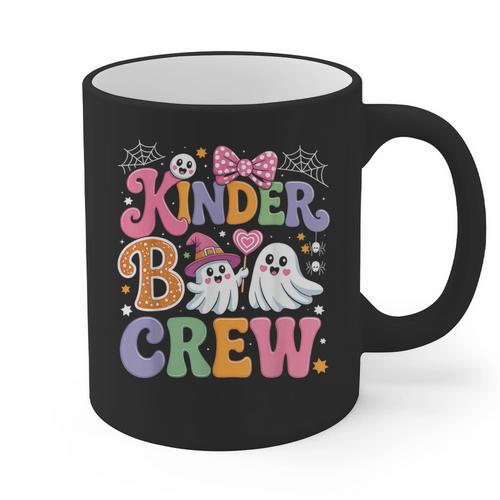 Kinder Boo Crew Kindergarten Teacher Student Halloween Graphic Print Coffee Mug - teacherstshirts.com UK