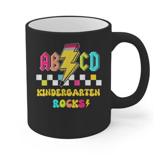 Kindergarten ABCD Rocks Teacher Student Back To School Graphic Print Coffee Mug - teacherstshirts.com