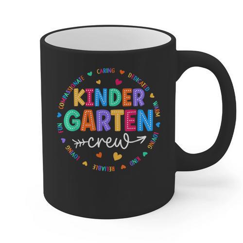 Kindergarten Crew Back To School Kindergarten Teacher Kids Graphic Print Coffee Mug - teacherstshirts.com