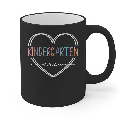 Kindergarten Crew Kinder Crew Teacher Squad Team Preschool Graphic Print Coffee Mug - teacherstshirts.com CA