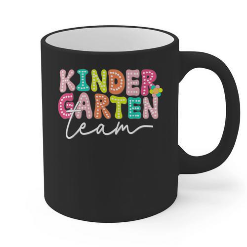 Kindergarten Team Teacher Back To School Kindergarten Squad Graphic Print Coffee Mug - teacherstshirts.com DE