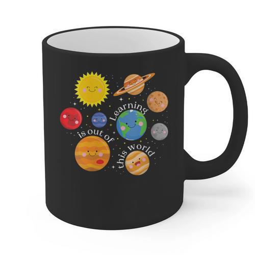 Learning Is Out Of This World Science Teacher Planets Graphic Print Coffee Mug - teacherstshirts.com